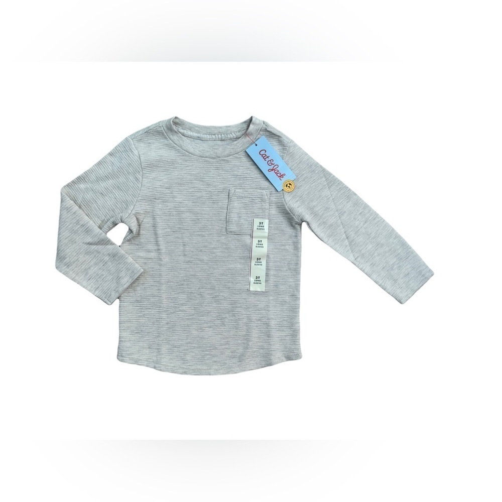 Cat & Jack NWT Size 3T Cream Textured Long Sleeve Shirt